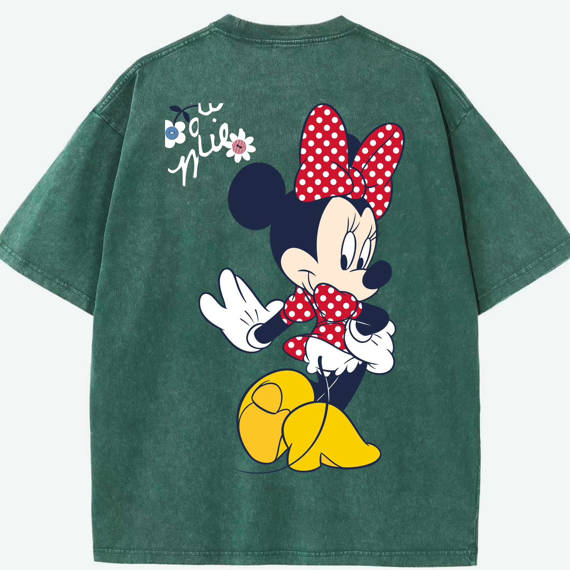 （画像用） ミッキーマウス Mickey Mouse 綿100% ヴィンテージ風 半袖Tシャツ（背面プリント）